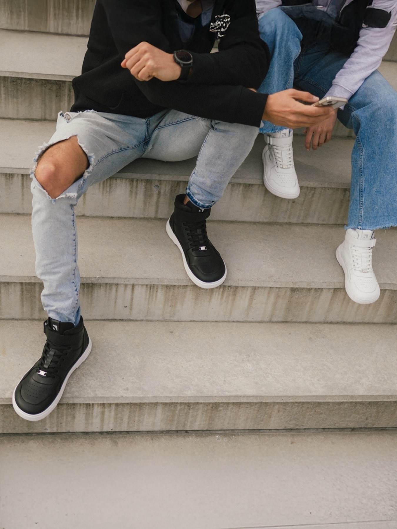 Barefoot tenisky Barebarics Zing - High Top - Black & White (obrázek 11)