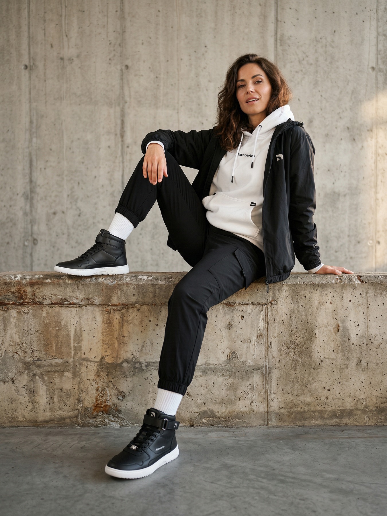 Barefoot tenisky Barebarics Zing - High Top - Black & White (obrázek 4)