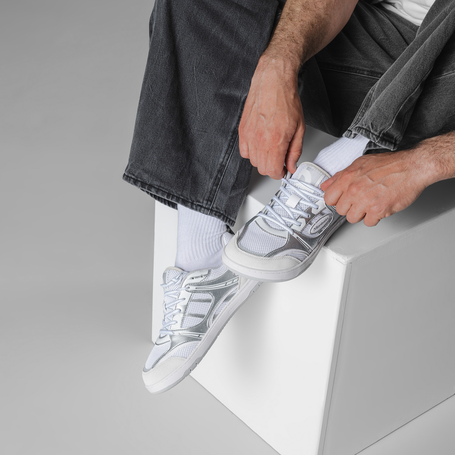 Barefoot tenisky Barebarics Dropsta - Silver & White (obrázek 8)